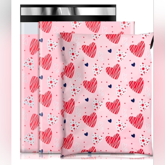 Other - Pink Heart Poly Mailers (10x13) 10 Ct